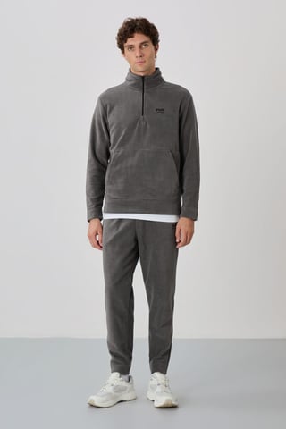 Herren Polyester-Fleece Sweatshirt- und Hosen-Set