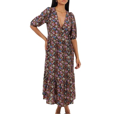 Brave Soul - Wickelkleid für Damen, Regulär (Schwarz)