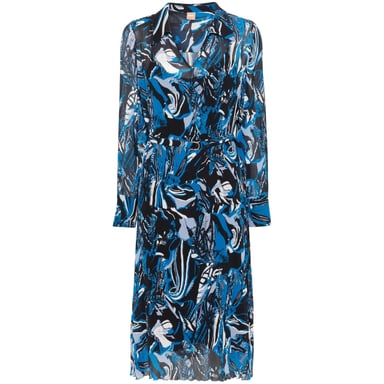 Boss - "Daplisa" Midi Hemd Kleid für Damen (Blau/Schwarz)