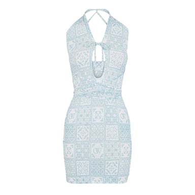 Off White - Minikleid für Damen (Blau/Weiß)