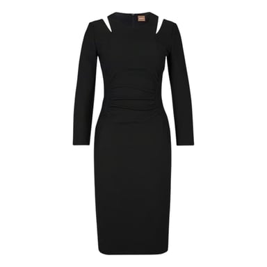 Boss - "Dadeka" Bodycon Kleid für Damen, Rundhalsausschnitt, Schmal (Schwarz)