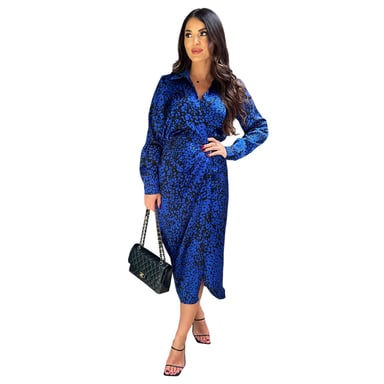 AX Paris - Midikleid für Damen, Mit Kragen (Kobalt)