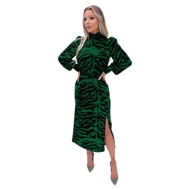 AX Paris - Midikleid für Damen, Hoch geschnitten, Polyester (Grün)
