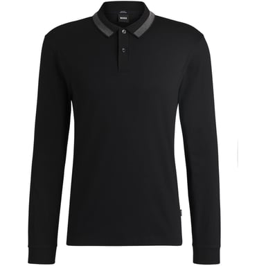 Boss - Poloshirt für Herren, Regulär, Langärmlig (Schwarz)