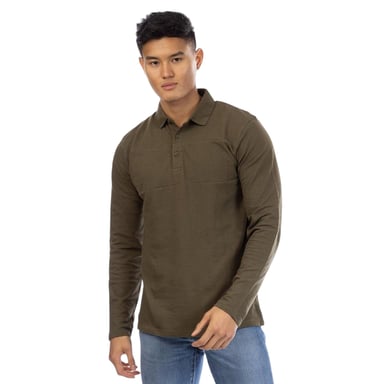 Peter Werth - "Noaks" Poloshirt für Herren, Langärmlig (Oliv)