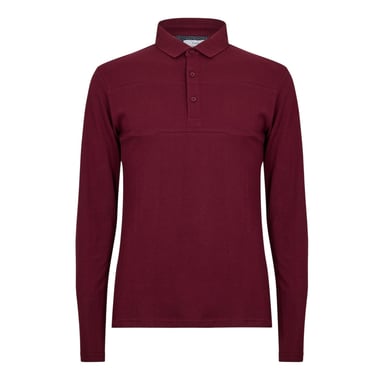 Peter Werth - "Noaks" Poloshirt für Herren, Langärmlig (Burgunderrot)