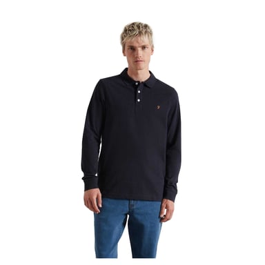 Farah - Poloshirt für Herren, Baumwollmischung, Langärmlig (wahres Marienblau)