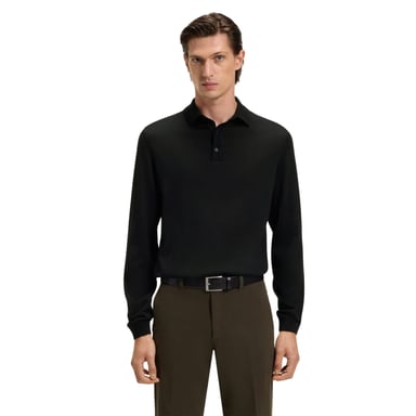 Boss - "Lanciomne" Poloshirt für Herren, Langärmlig (Schwarz)