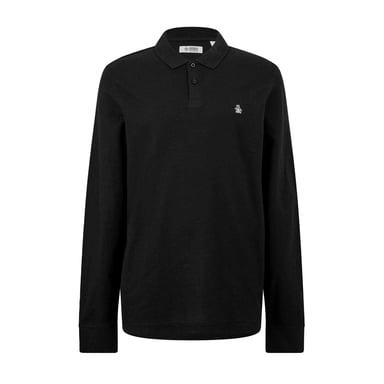 Original Penguin - Poloshirt für Herren, Baumwolle, Langärmlig (Schwarz)