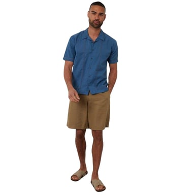 Threadbare - Bowlinghemd für Herren, Mit Kragen, kurzärmlig (Denim)