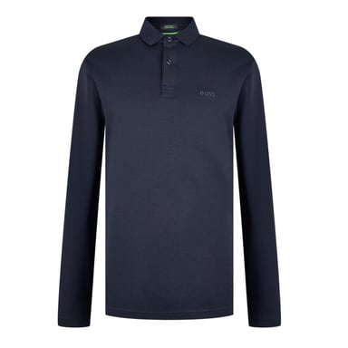 Boss - "Pirol" Poloshirt für Herren, Langärmlig (Dunkelblau)