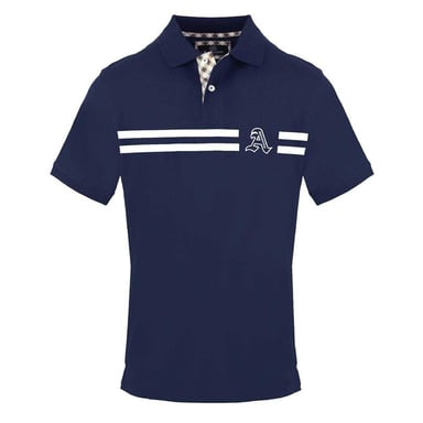 Aquascutum - Poloshirt für Herren, Mit Kragen, kurzärmlig (Marine)