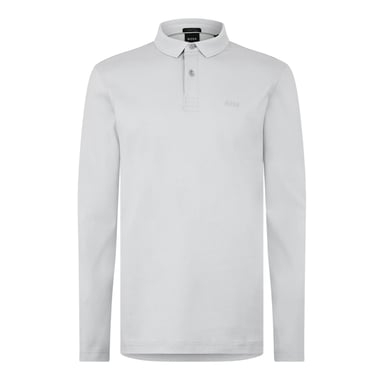 Boss - "Pirol" Poloshirt für Herren, Langärmlig (Hellgrau)