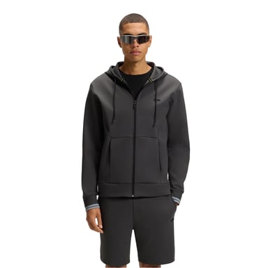 Boss - Hoodie mit durchgehendem Reißverschluss für Herren, Sport, Stretch (Dunkelgrau)