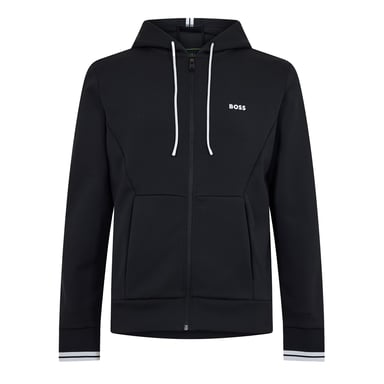 Boss - Hoodie mit durchgehendem Reißverschluss für Herren, Sport, Stretch (Schwarz)