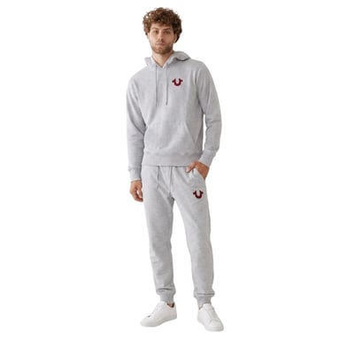 True Religion - Hoodie zum Überziehen für Herren (Grau meliert)
