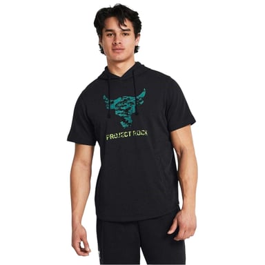 Under Armour - "Project Rock" Kapuzenpullover für Herren, kurzärmlig (Schwarz)
