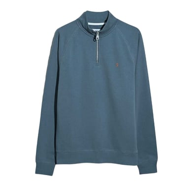 Farah - Sweatshirt für Herren, mit kurzem Reißverschluss (Kreide Blau)