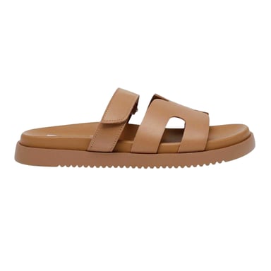 Steve Madden - "Missile-E" Pantoffeln für Kinder, Leder, flach geformter Absatz (Cognacfarbe)