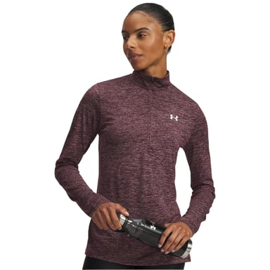 Under Armour - "Tech" Oberteil für Damen, mit halbem Reißverschluss (Dunkles Weinrot)