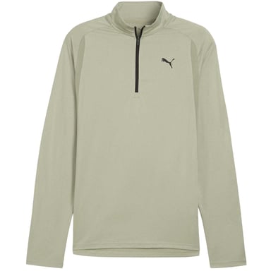 Puma - "Performance" Oberteil für Herren, mit kurzem Reißverschluss, Maßgeschneidert, Langärmlig (Army-Grün)
