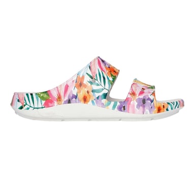 Skechers - Floral Pantoffeln für Damen, Passt über dem Spann (Weiß/Bunt)