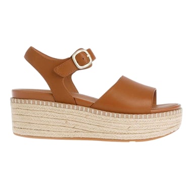 FitFlop - "Eloise Espadrille" Sandalen mit Keilabsatz für Damen, Leder (Hellbraun)