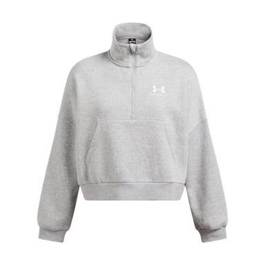 Under Armour - "Icon" Fleece-Oberteil für Damen, mit halbem Reißverschluss, Übergroß (Grau)