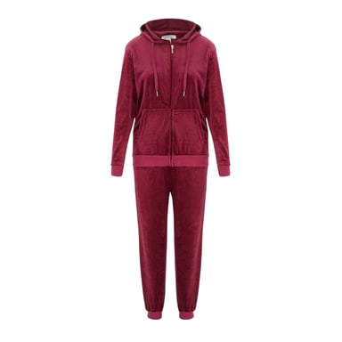 Miso - Trainingsanzug-Set für Damen, Velours (Fuchsie)