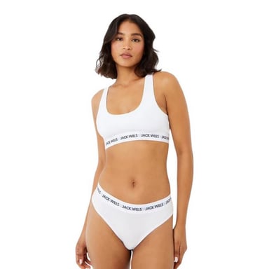 Jack Wills - "Dibsdall" Bralette für Damen, Baumwolljersey (2er-Pack) (Weiß)