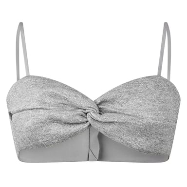 Off White - Tube-Top für Damen, kurz geschnitten (Silber)