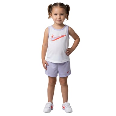 Nike - Set Oberteil & Shorts für Mädchen, Netzmaterial, Ärmellos (Violett)