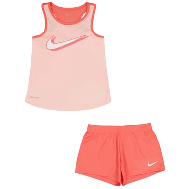 Nike - Set Oberteil & Shorts für Mädchen, Netzmaterial, Ärmellos (Koralle)
