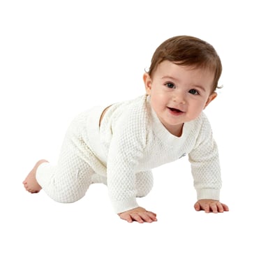 Jack Wills - Loungewear Set für Baby, Pointelle-Stoff (Naturweiß)