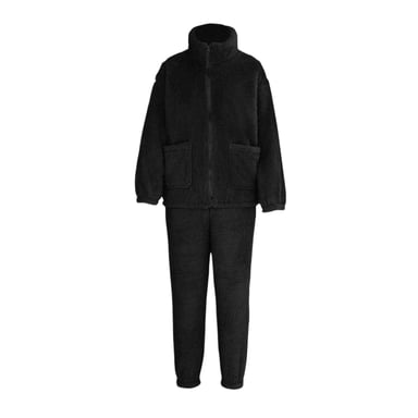 Miso - Loungewear Set für Damen, Langfaseriges Vlies (Schwarz)