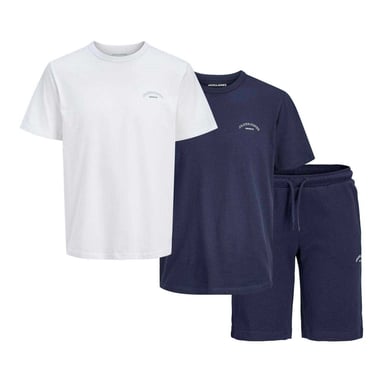 Jack And Jones - T-Shirt und Shorts für Kinder (Marine/Weiß)