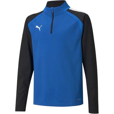 Puma - "TeamLIGA" Fleece-Oberteil für Kinder, mit kurzem Reißverschluss (Blau)