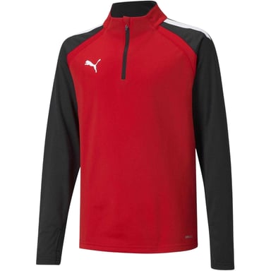 Puma - "TeamLIGA" Fleece-Oberteil für Kinder, mit kurzem Reißverschluss (Rot)