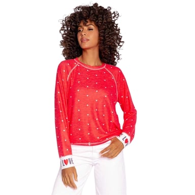 PJ Salvage - "Loved" Pullover für Damen, leger, Raglanärmel (Rot)