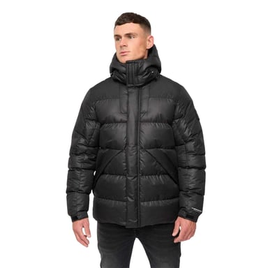 Crosshatch - Jacke für Herren, Gesteppt, Polyester (Schwarz)