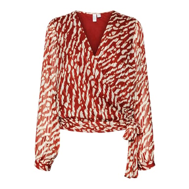 Vero Moda - Wickel-Oberteil für Damen, V-Ausschnitt (Gebrannter Ziegelstein)