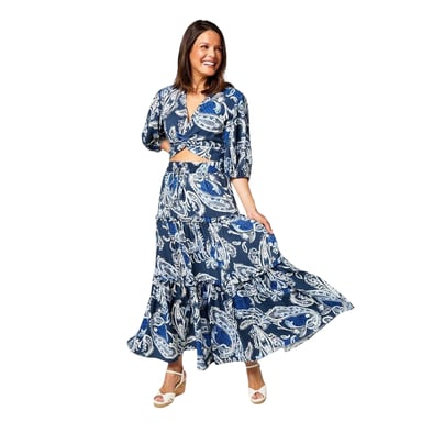 Biba - Co-ord Set für Damen, Weihnachten (Blau/Weiß)