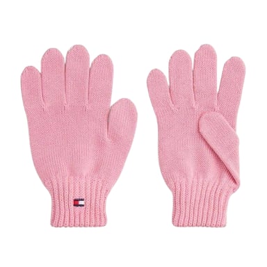 Tommy Hilfiger - Flaggenlogo-Handschuhe für Kinder, Jerseyware (Pink)