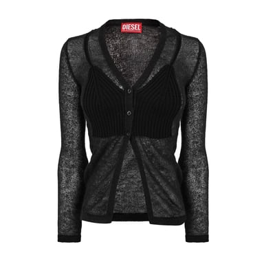 Diesel - "Arina" Strickjacke für Damen, V-Ausschnitt, Langärmlig (Schwarz)