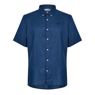 Timberland - "Mill Brook" Button-Down-Hemd für Herren, Mit Kragen, Leinen (Dunkles Jeansblau)