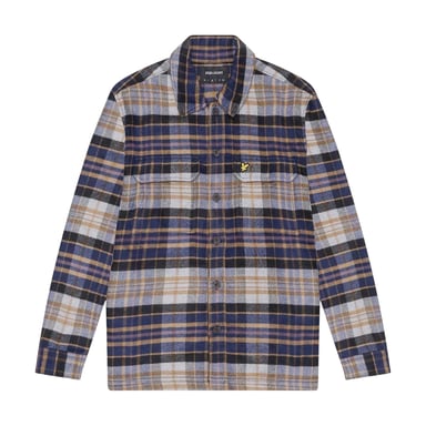 Lyle & Scott - Hemdjacke für Herren, Flanell, Langärmlig (Marine)