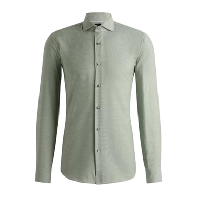 Boss Herren Joe Oxford Hemd mit Spread-Kragen und langen Ärmeln (Grün)