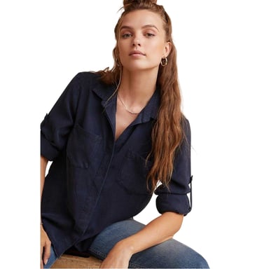 Bella Dahl - Hemd für Damen, Schlitz im Rücken, leger, 3/4 Ärmel (Meeresblau)