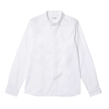 Lacoste - Hemd für Herren, Verdeckte Knopfleiste, Popelin, Schmal (Weiß)