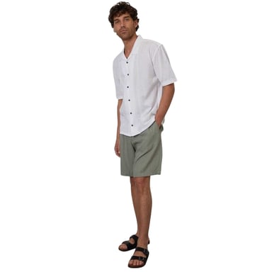 Threadbare - Bowlinghemd für Herren, Mit Kragen, kurzärmlig (Weiß)